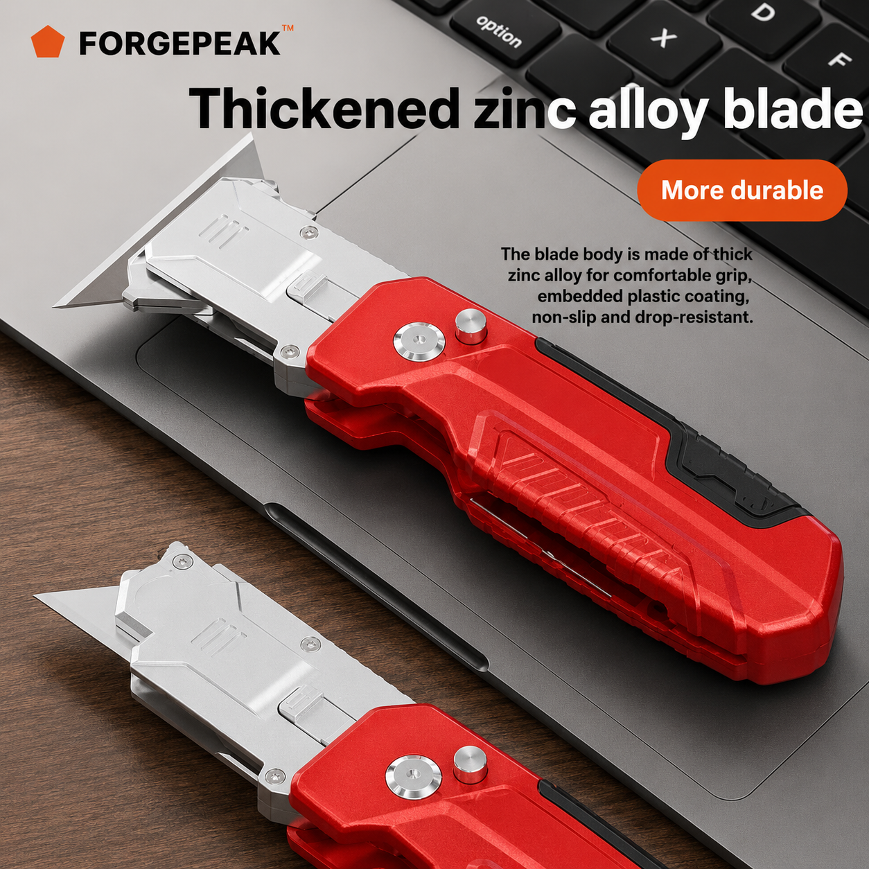 ForgePeak DX-2 Folding Utility Knife & Scraper (2-in-1)