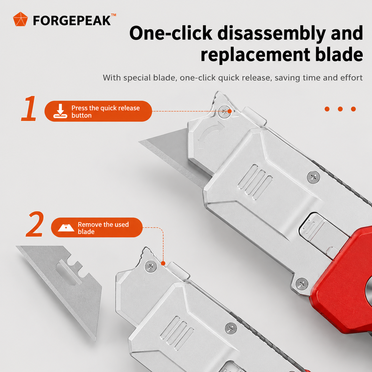 ForgePeak DX-2 Folding Utility Knife & Scraper (2-in-1)